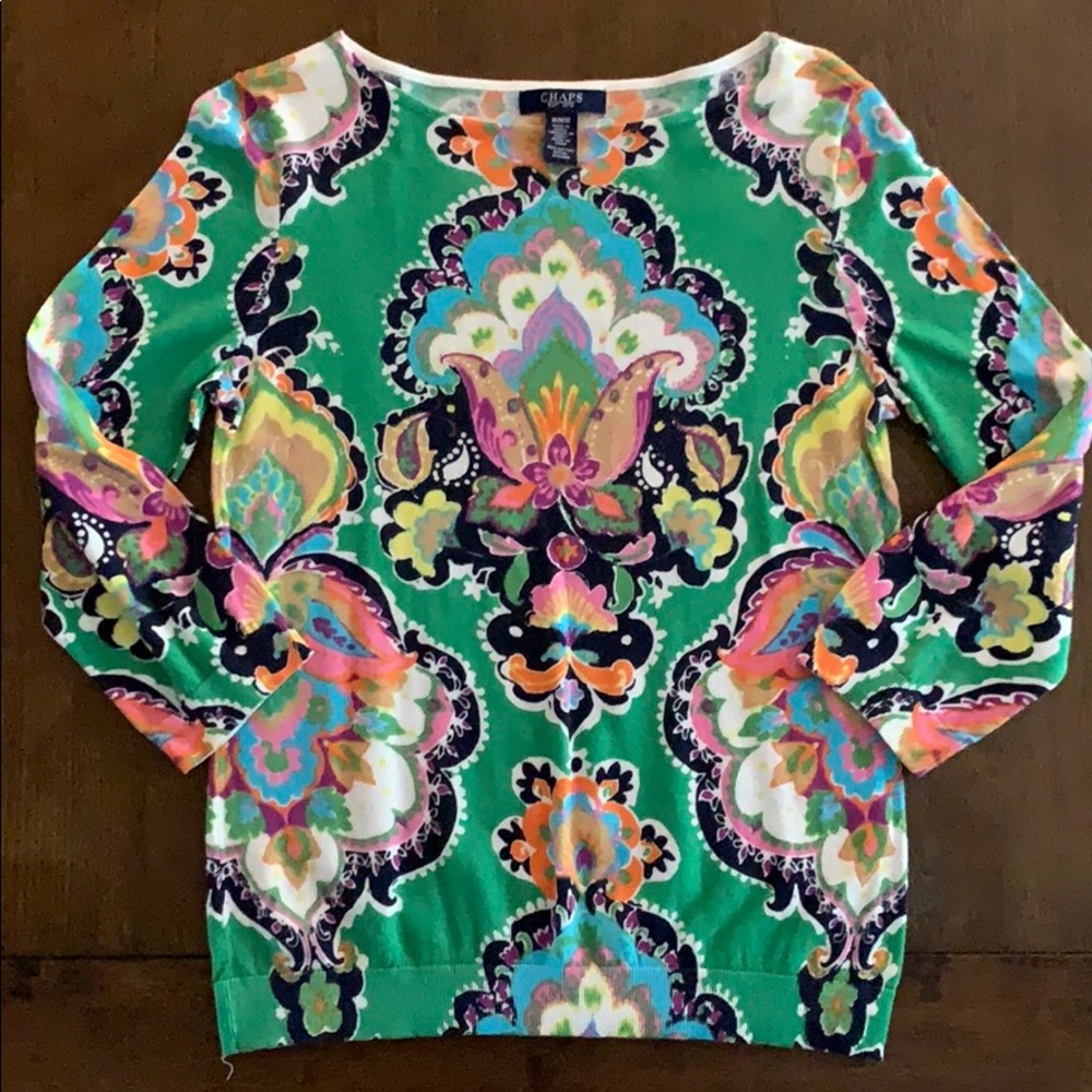 Chaps Lightweight 3/4 Sleeve Sweater